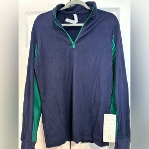 lululemon athletica Navy and Green Men's Sweater